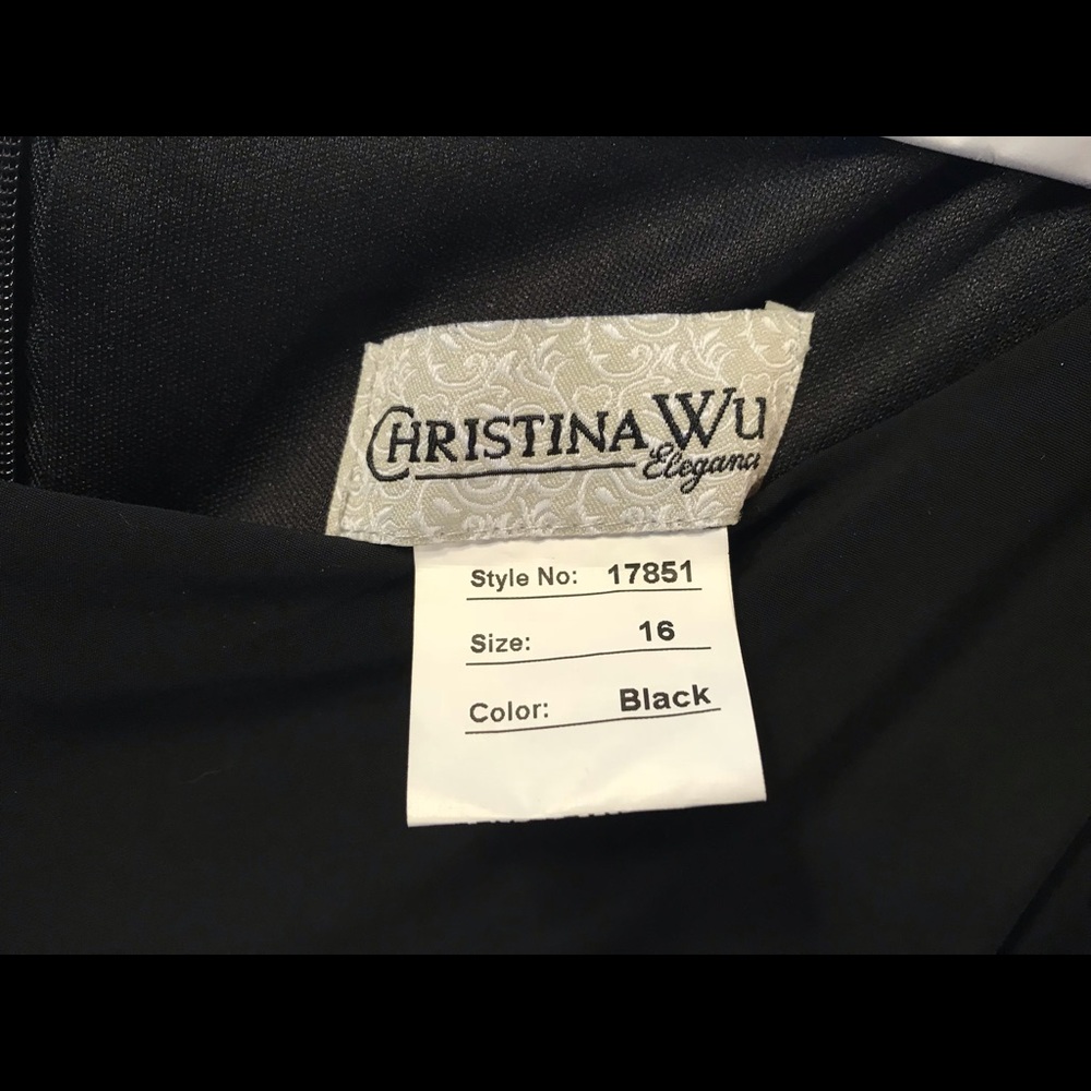 Black Christina Wu Evening Dress